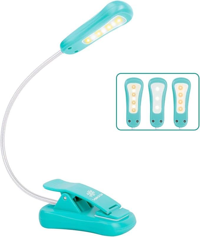Vekkia Rechargeable Book Light for Reading in Bed(Blue)