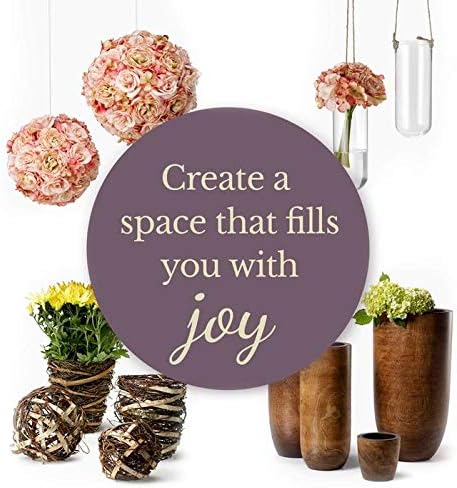Serene Spaces Living Large White Birch Bark Vase with Glass Interior, Decorative Centerpiece, Rustic Accent Piece, Ideal for Natural Wedding Tablescape, Vintage Home Decor, 4.5" Diameter & 6.5" Tall