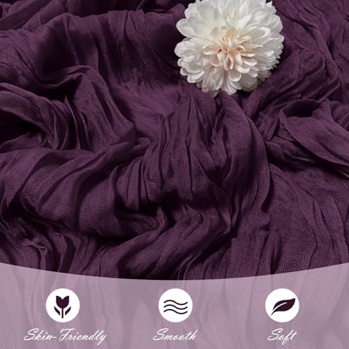 30 Pack Dark Purple Cheesecloth Table Runner 17 x 108 inch Cheese Cloth Table Runners 9ft Terracotta Table Runner Rustic Romantic Sheer Gauze Runner for Wedding Party Baby Shower Table Decoration