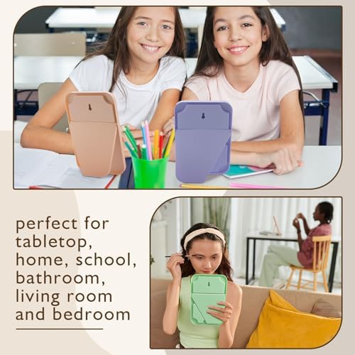 48 Pack 8x5 In Desk Makeup Mirror with Stand and Hanging Hole,6 Colors
