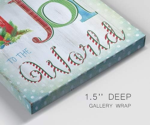 Renditions Gallery Christmas Celebration Wall Art Joy to the World Xmas Candle Canvas Hanging Artwork Prints for Bedroom Office Home Kitchen Decorations - 24"X24" LT05