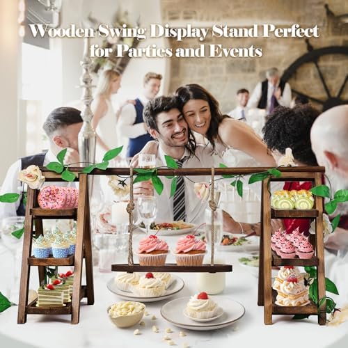 Wooden Cupcake Stand, 3 Tier Cake Stands Party Food Display Serving Platter