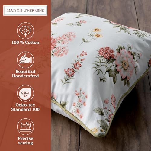 Maison d' Hermine Throw Pillow Covers 100% Cotton (18" x 18" - Pack of 1)