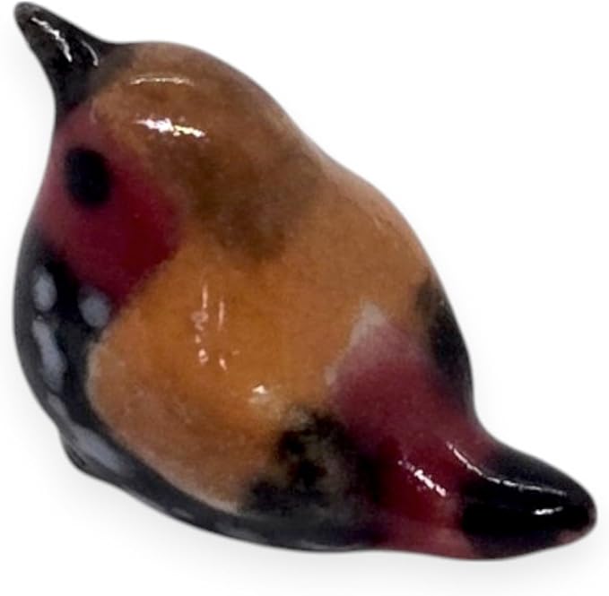 WitnyStore Tiny ½ Inch Red Avadavat Strawberry Finch Bird Figurine - Miniature Hand Made Painted Ceramic Birds Aves Colorful Porcelain Feathered Animals Cute Decorative Collectible Figures Décor Gifts