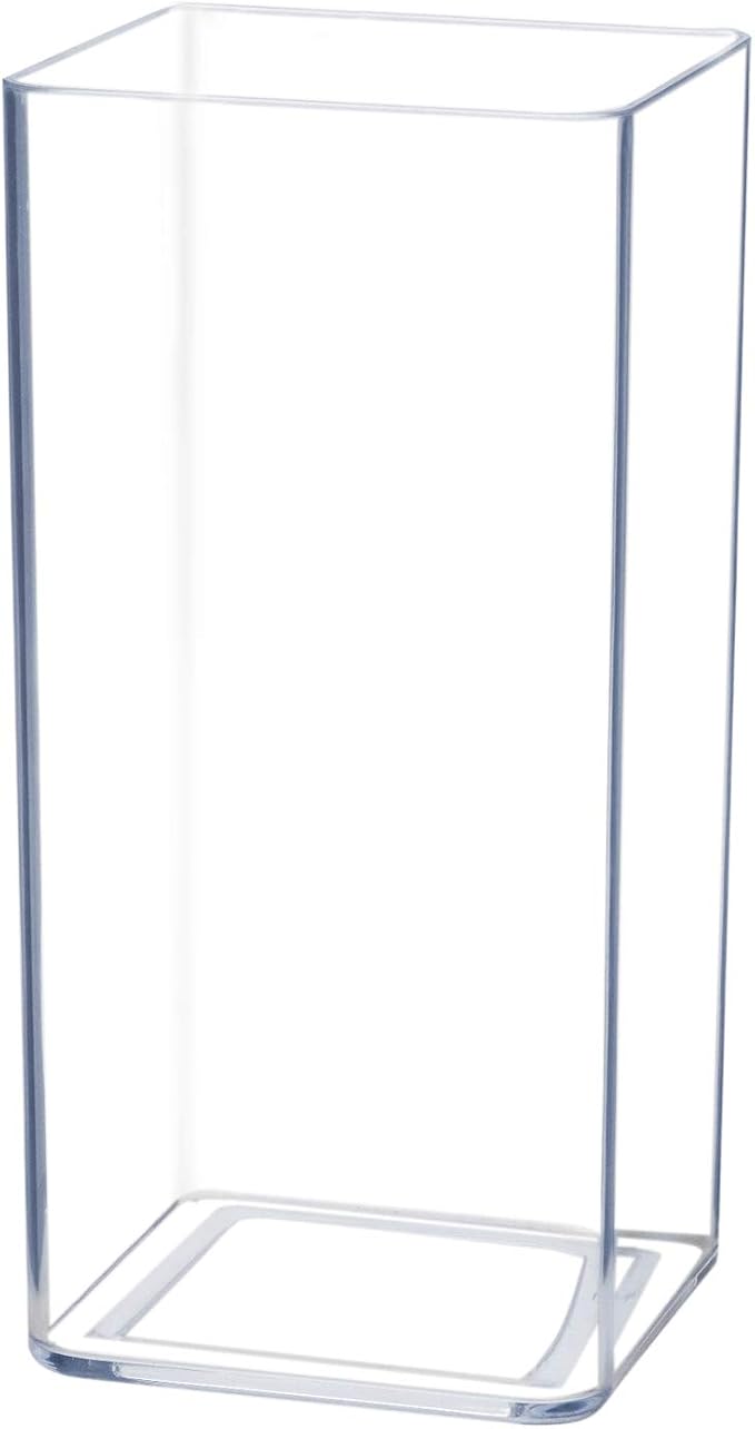 Royal Imports Acrylic Square Vase 5"X10"Tall Non Breakable Plastic, Clear | Tall Square Vases for Centerpieces for Tables, Home, Wedding & Events Decor, Storage, Vases for Flowers & Floral Arrangements