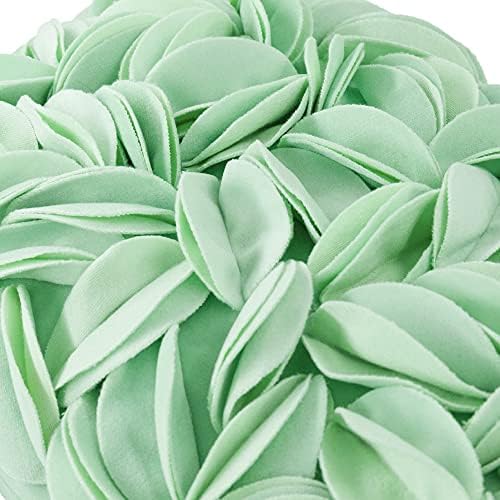 KINGROSE Luxury Solid 3D Flower Throw Pillow Cover, Mint Green, 12x20 Inch