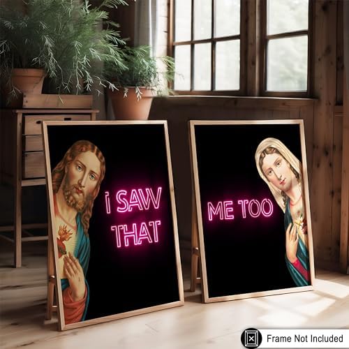 Poster Master 2-Piece I Saw That Print - Me Too Poster - Altered & Pop Art - Baroque Gift for Men & Women - Funny Wall Decor for Dorm, Bedroom or Bathroom - 16x20 UNFRAMED Wall Art