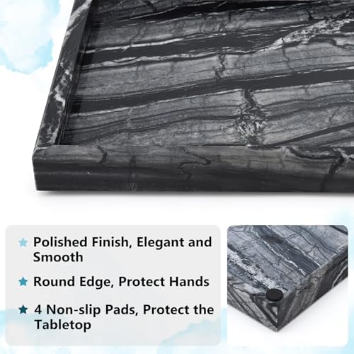 Real Natural Marble Tray for Bathroom, Vanity, Kitchen Counter & Desktop