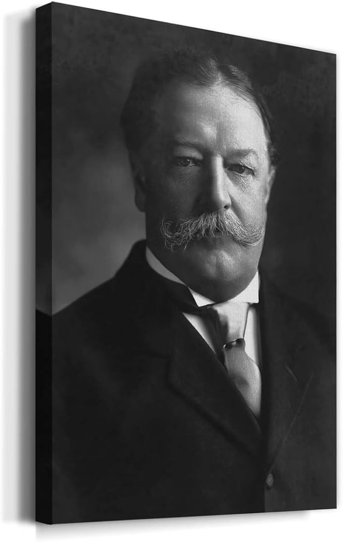 Renditions Gallery William Howard Taft Presidental Portrait Wall Art, Premium Gallery Wrapped Canvas Decor, Ready to Hang, 48 in H x 32 in W, Made in America Print