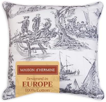 Maison d' Hermine Throw Pillow Covers 100% Cotton (18" x 18" - Pack of 1)
