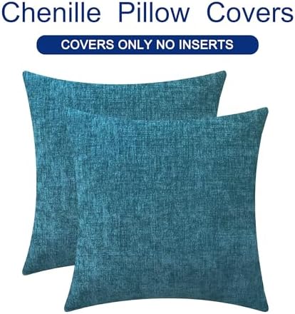 CaliTime Decorative Couch Throw Pillow Covers 16 X 16 Inches Ocean Blue