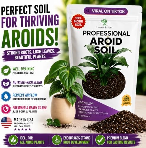 Professional Aroid Soil 2.2 Qt Aroid Potting Mix for Indoor Plant Care