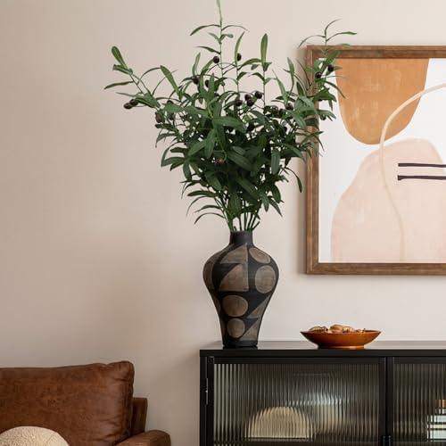 Leftover 6PCS 38 Inch Faux Olive Branches for Vase,Artificial Olive Tree Branches,Eucalyptus Stems,Fake Plant,Faux Greenery Stems for Centerpieces,Home Decor&Wedding Decor