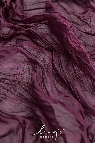 Ling's Moment Deep Purple Gauze Cheesecloth Table Runner, 14FT (168 Inch)