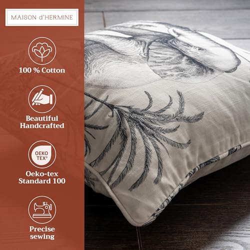 Maison d' Hermine Throw Pillow Covers 100% Cotton (20" x 20" - Pack of 1)