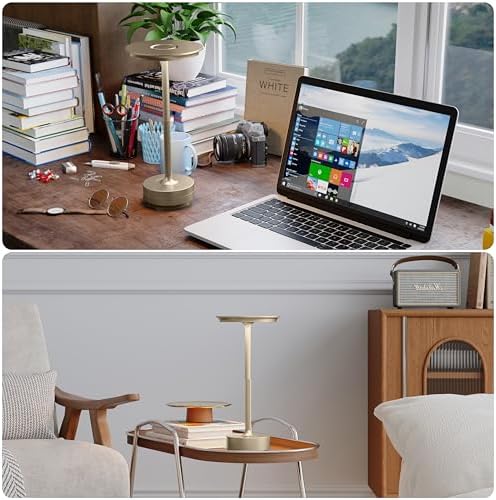 TBBGA 1 Pack Rechargeable Table Lamps Cordless, 5000mAh Outdoor Table Light