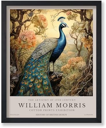 Poster Master William Morris Poster - Peacock Print - Bird Art - Botanical Design - Flower Art - Exhibition Display - Animal Illustration - Floral Design - Aesthetic Office or Bedroom Decor - 11x14 UNFRAMED Print