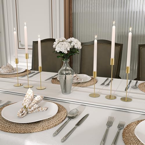 zeochyni French Gold Candlestick Holders Set of 3, Decor Taper Candle Holder for Wedding, Dinning, Party,Fits 3/4 Inch Thick Candle