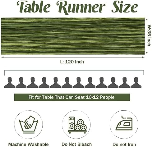 6 Pieces Olive Green 10FT Cheesecloth Table Runner Boho Gauze Fabric Table Runner Rustic Sheer Runner for Wedding Birthday Baby Shower Party Boho Table Decoration（Olive Green）