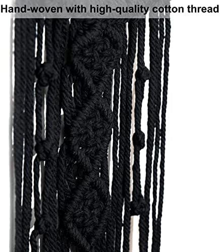 MOONFLY Black Moon Dream Catcher with Handmade Crystal Stone Design Woven Cotton Boho Macrame Wall Hanging Home Decoration Ornament Craft Gift(Black Crystal Stone Moon)