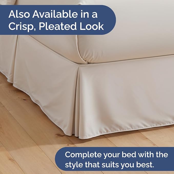 Bedskirt King Size Ruffle - Ruffled Bed Skirt - 12 Inch Drop - White | Bedskirt with Platform, Ultra-Soft Premium Hotel Quality, Wrinkle Free, Fade & Shrink Resistant, for Women, Men, Kids & Teens