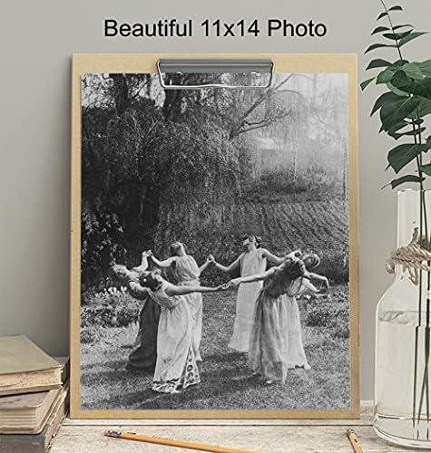 Witchy Pagan Wall Art & Decor - LARGE 11x14 - Witch Coven - Wiccan Wicca Decor - Gift for Witchcraft and Black Magic Fans - Gothic Pagan Wall Art - Goth Room Decor - Creepy Scary Vintage Picture Photo