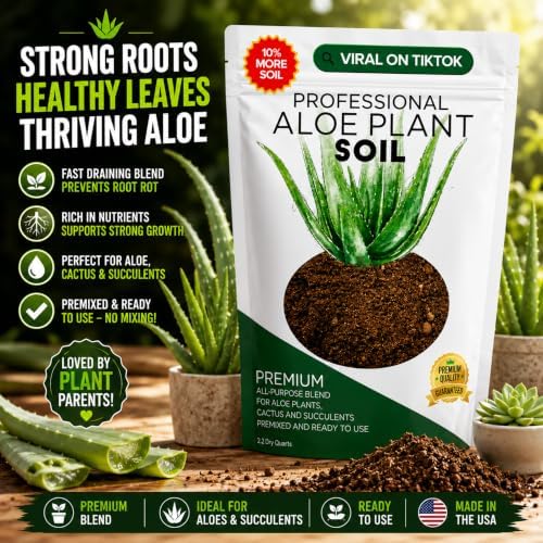Professional Aloe Plant Soil Mix 2.2 Qt Potting Soil for Aloe Vera Plants