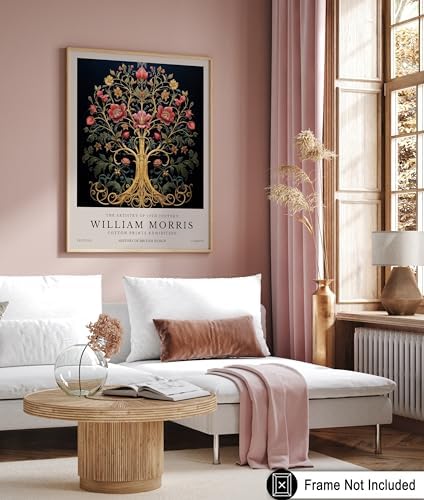 Poster Master Tree of Life Print - William Morris Poster - Flower & Tree Illustration - Botanical Exhibition Wall Design - Floral Artwork - Aesthetic Decor - 8x10 UNFRAMED Wall Decor