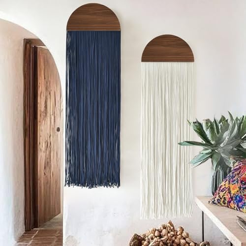 2Pcs Macrame Wall Hanging Fiber wall Art Handmade Boho Decor 13.7"W*51"L