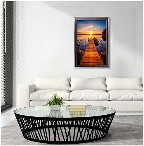 I Love You Every Step Every Day Framed Arts Gift Couple's Names and the Date Gift for Anniversary,Valentine's day,Wedding.Framed Size:33 5/8 x 23 5/8 inches