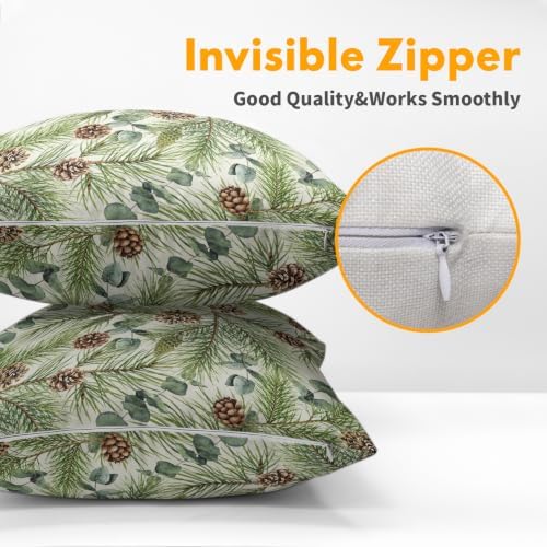 Winter Floral Pillow Covers 18x18 Inch 2Pcs