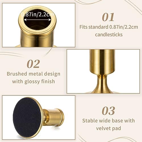 Sziqiqi Gold Candlestick Candle Holders Set of 2