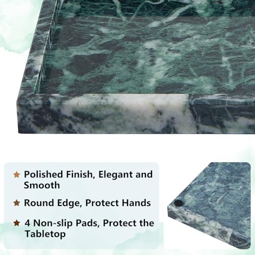 Real Natural Marble Tray for Bathroom, Vanity, Kitchen Counter & Desktop