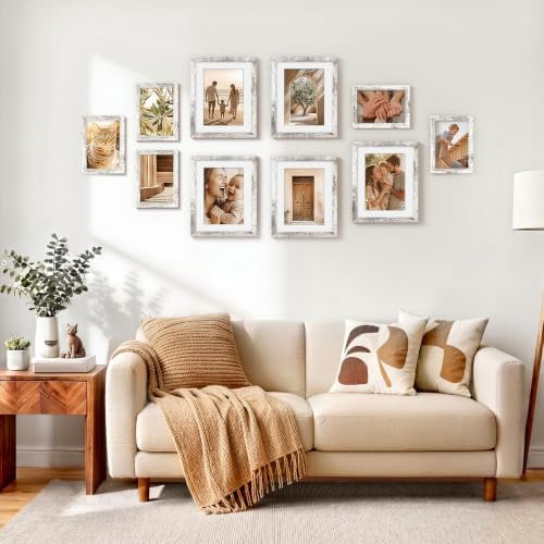 Vittanly 8x10 Picture Frames Set of 5, Wall Mount or Tabletop Display