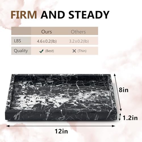 Real Natural Marble Tray for Bathroom, Vanity, Kitchen Counter & Desktop