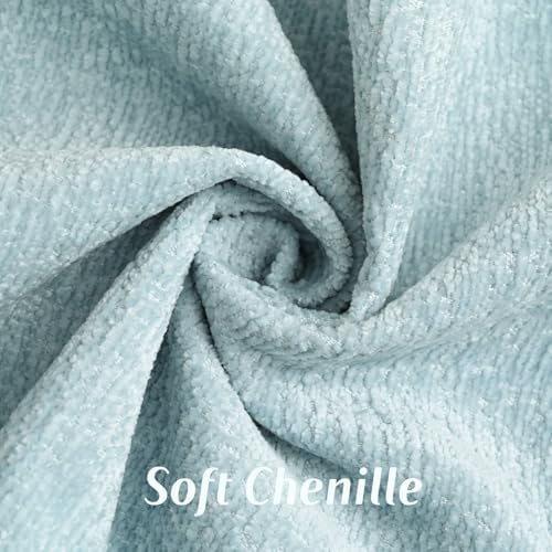 FUTEI Pack of 2 Chenille Soft Throw Pillow Covers 26x26 Inch, Light Blue