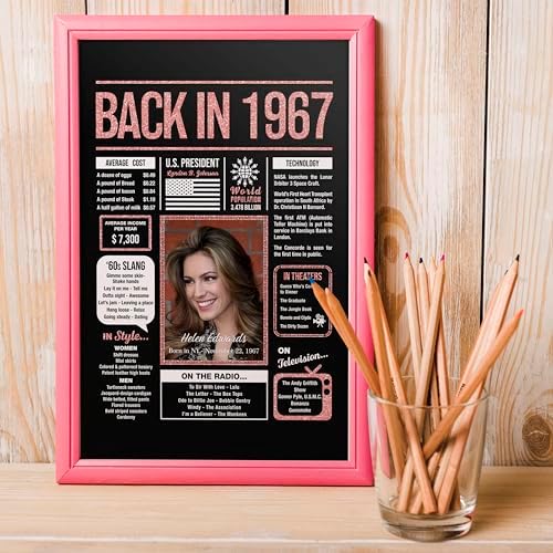 Happy 58th Birthday Decorations For Women - Personalized 58 Year Old Gifts for Her, 58 Birthday Decorations Rose Gold, 58 Yr Old Bday Decor, Party Supplies, Back In Poster, Female Birthday Presents