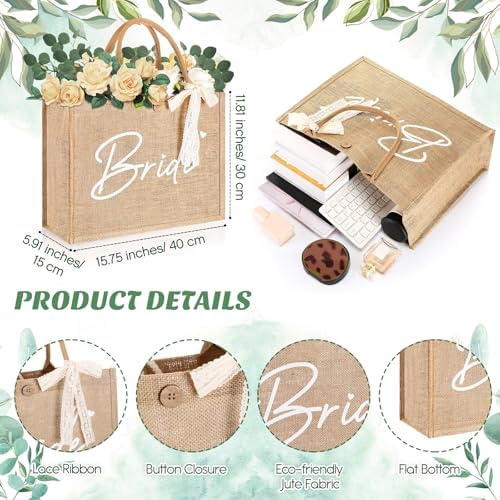 Hushee 6 Pcs Bride Gifts Set for Bachelorette Party, Bridal Shower Gifts Wedding Engagement Gift Newly Engaged Gifts for Bride to Be, Handbags, Cosmetic Bags, Tumbler, Candle, Card, Hair Scrunchies
