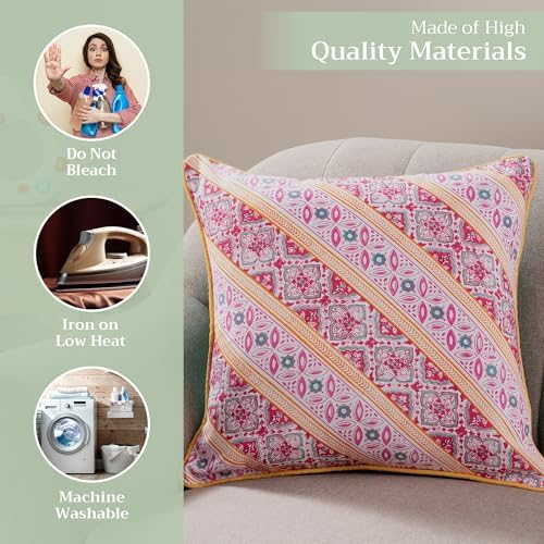 Maison d' Hermine Throw Pillow Covers 100% Cotton (18" x 18" - Pack of 1)