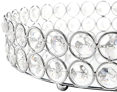 Hedume Mirrored Crystal Vanity Tray, 10 Inches Crystal Cosmetic Makeup Tray, Ornate Decorative Tray for Perfume, Jewelry and Makeup