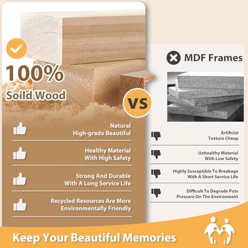 Egofine 4x6 Picture Frames Set of 4, Made of Solid Wood Covered by Plexiglass 3x4.5/3.5x5 with Mat or 4x6 without Mat, for Table Top Display and Wall Mounting Photo Frame, Distressed Wood Grain