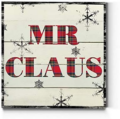 Renditions Gallery Canvas Wall Art for Christmas Decorations Mr Santa Claus Texture Abstract Artwork for Living Room Home Kitchen Wall Decor - 40"X40" LT05