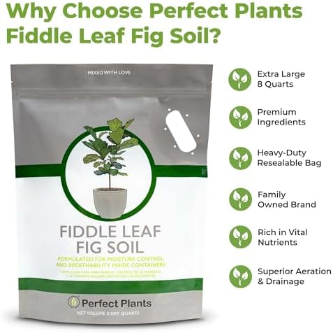 Perfect Plants Fiddle Leaf Fig Soil, 8 qt, Coconut Coir Potting Mix