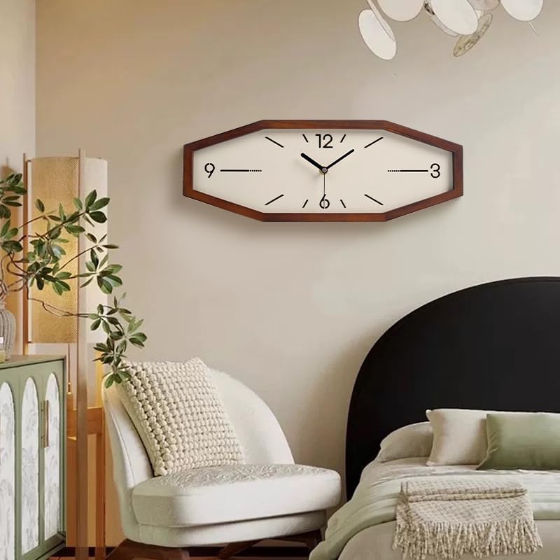 Wooden Retro Wall Clocks, 18 Inches Square Clocks Rectangular Wall Clock