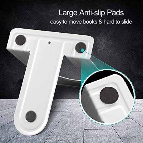 HappyHapi 7 Pairs Book Ends, Heavy Duty Bookends for Shelves, White