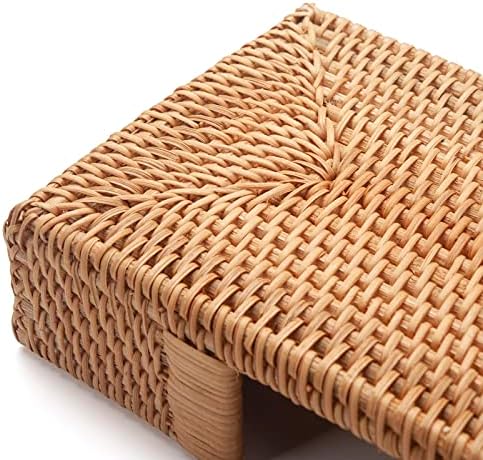Rattan Napkin Holder Rectangle, 9.5" x 5.5" x 2", Wicker Napkin Tray, Woven Guest Towel Holder for Restaurant/Kitchen/Bathroom Paper Towels for Guests