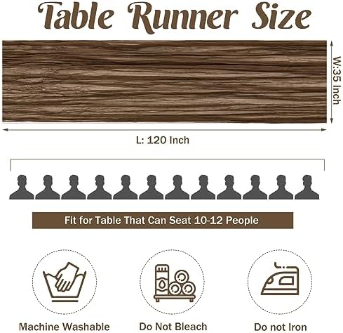 6 Pieces Brown 10FT Cheesecloth Table Runner Boho Gauze Fabric Table Runner Rustic Sheer Runner for Wedding Birthday Baby Shower Party Boho Table Decoration（Brown）