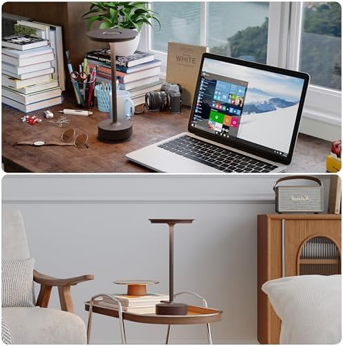 TBBGA 2 Pack Rechargeable Table Lamps Cordless, 5000mAh Outdoor Table Light
