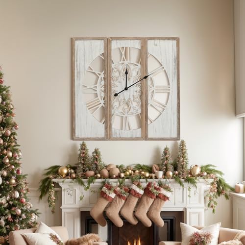RiteSune Unique 30" Wall Clock for Living Room Decor