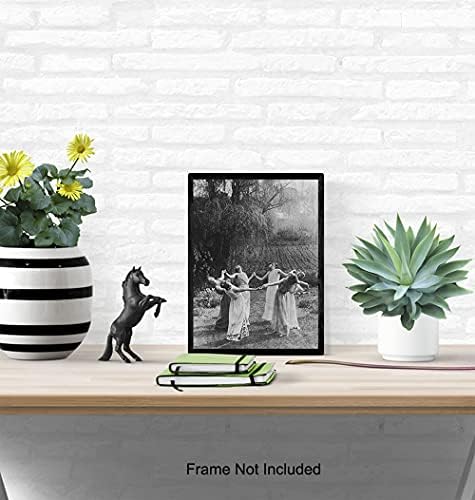 Witchy Pagan Wall Art & Decor - LARGE 11x14 - Witch Coven - Wiccan Wicca Decor - Gift for Witchcraft and Black Magic Fans - Gothic Pagan Wall Art - Goth Room Decor - Creepy Scary Vintage Picture Photo
